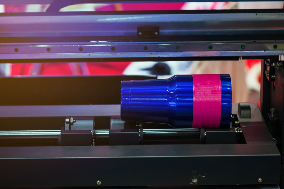 UV printing machine in operation showing modern personalisation technology