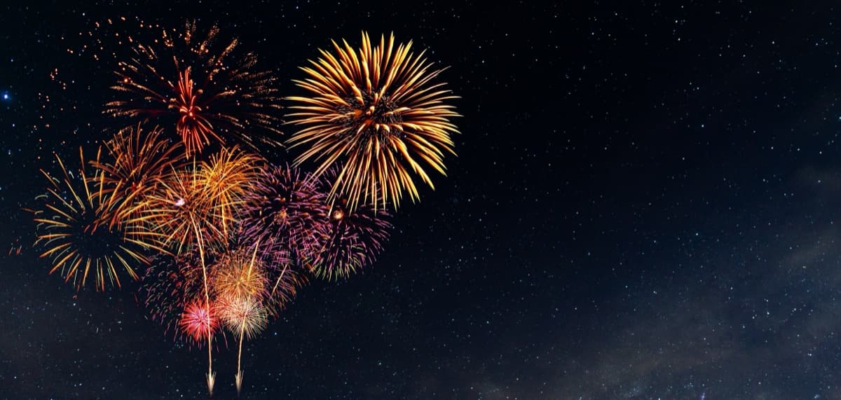 Fireworks in night sky for New Year celebration