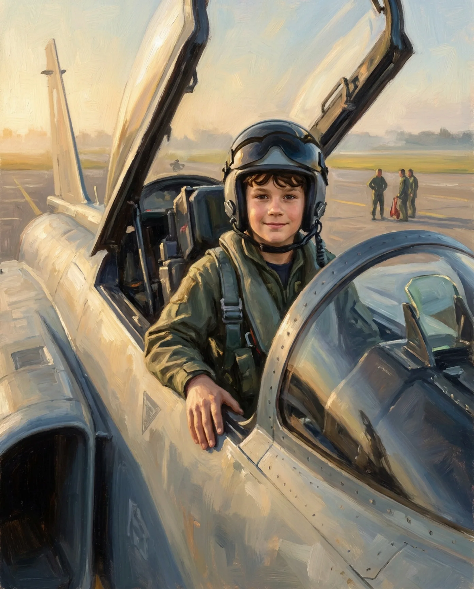 Your child, in the cockpit.