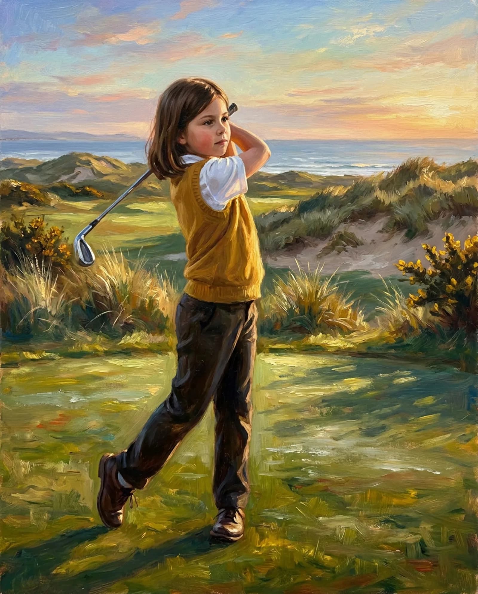 Your child, on the first tee.