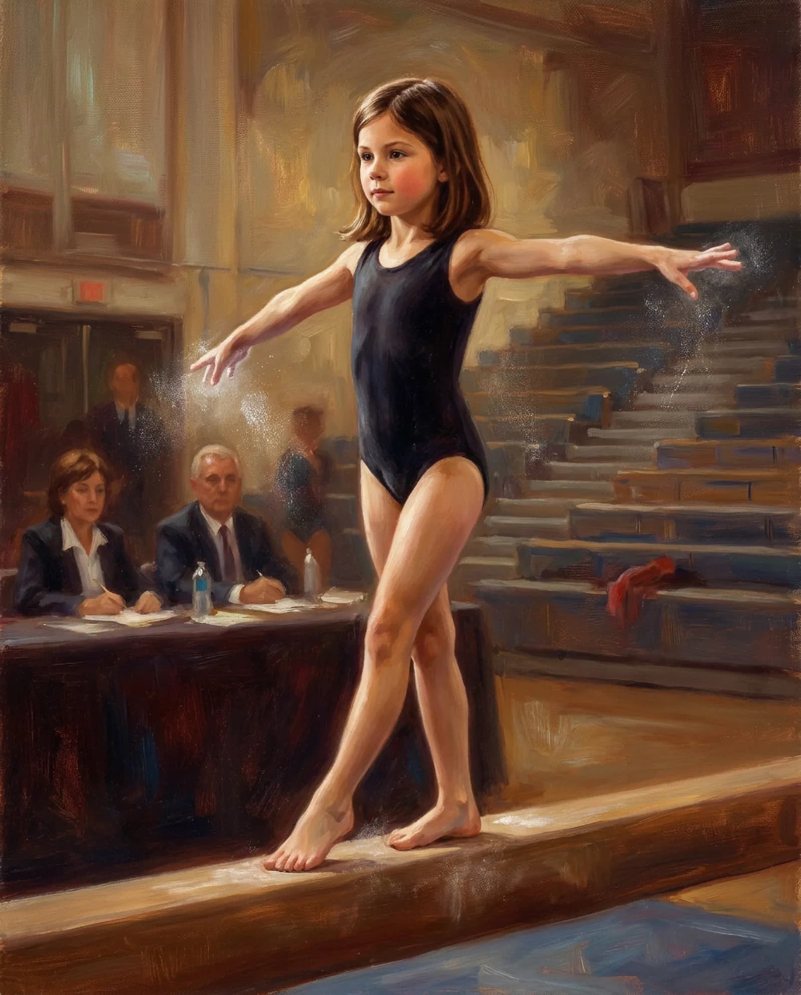 Your child, mid-routine.