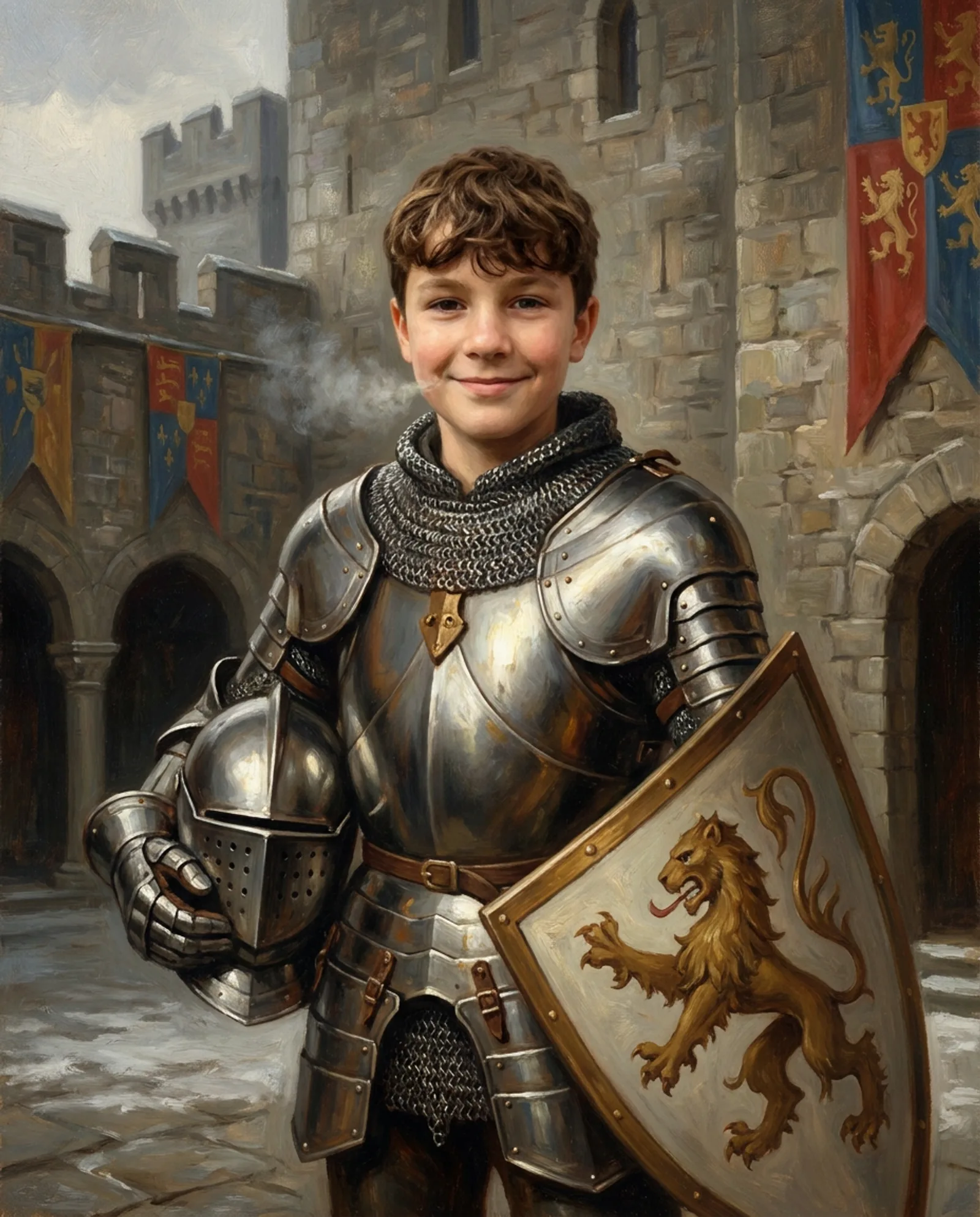 Your child, in armour.