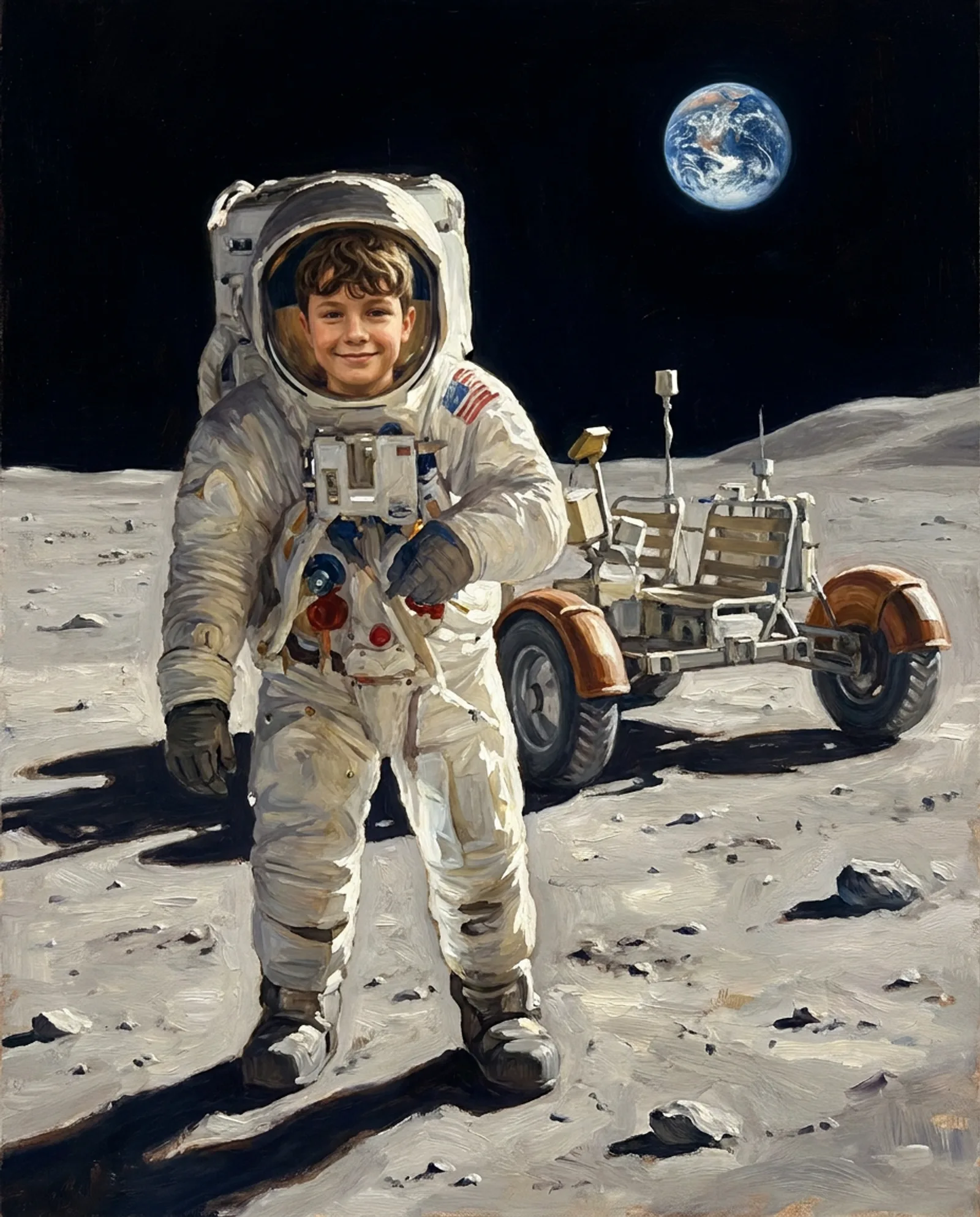 Your child, on the moon.