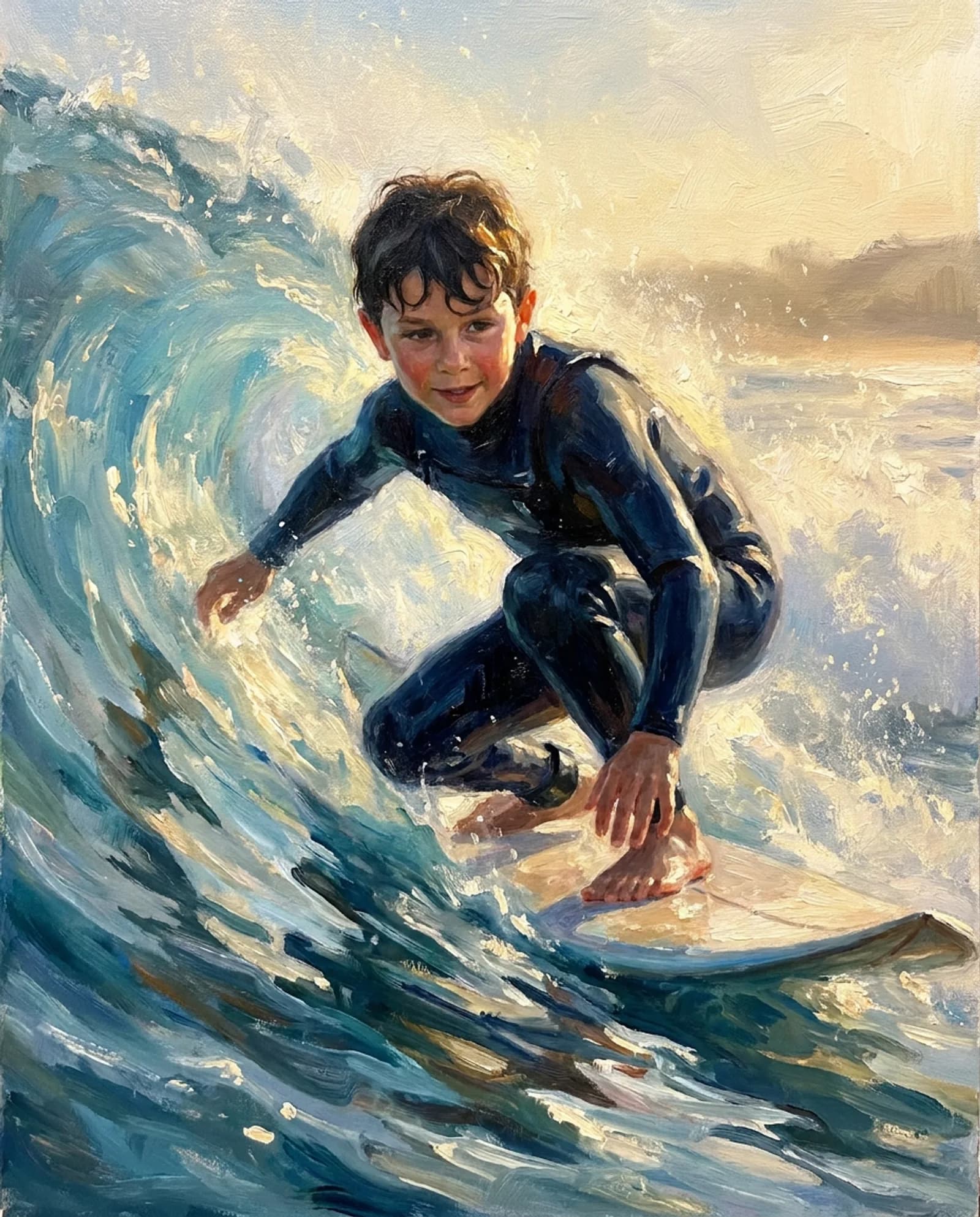 Your child, on the wave.
