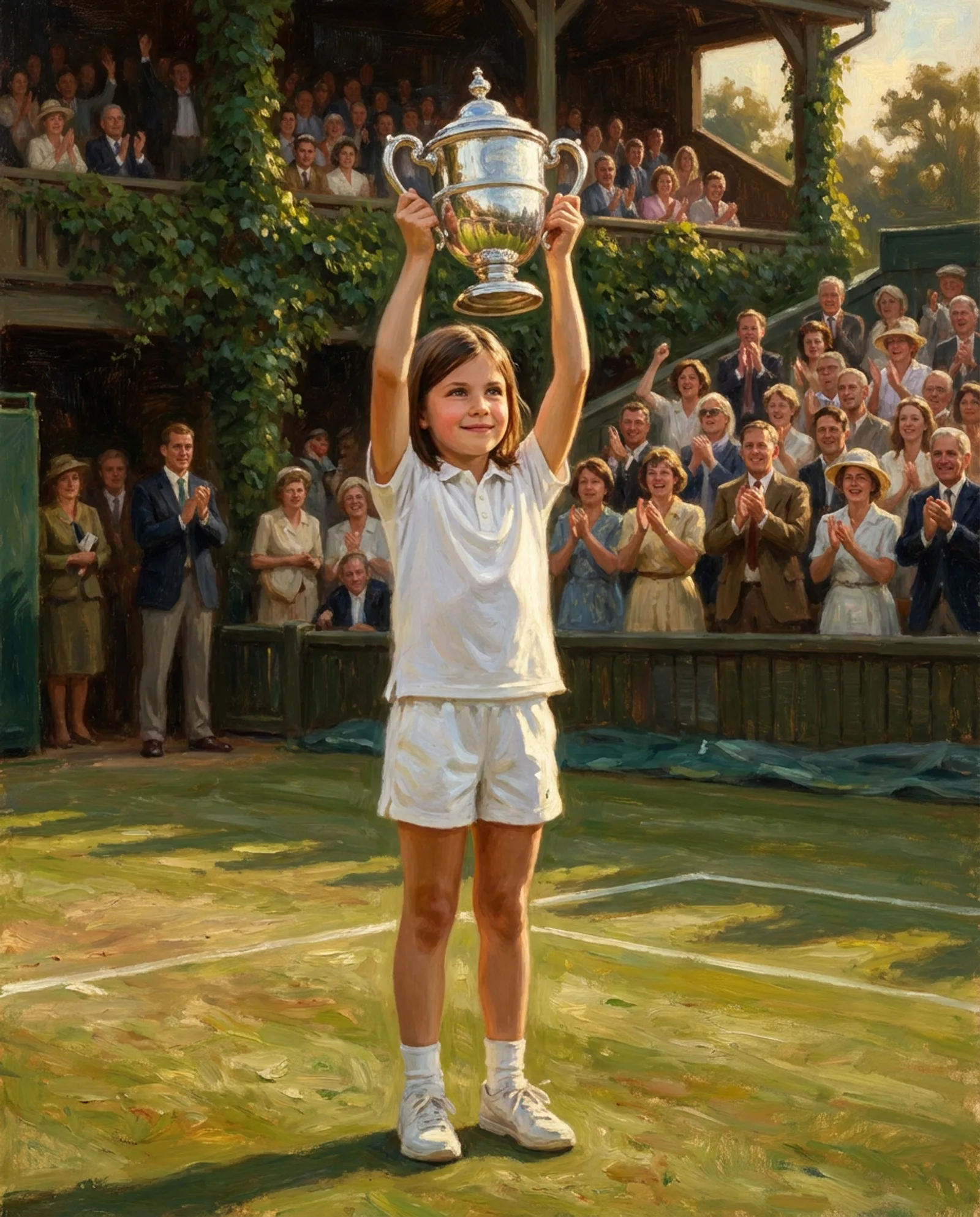 Your child, with the trophy.