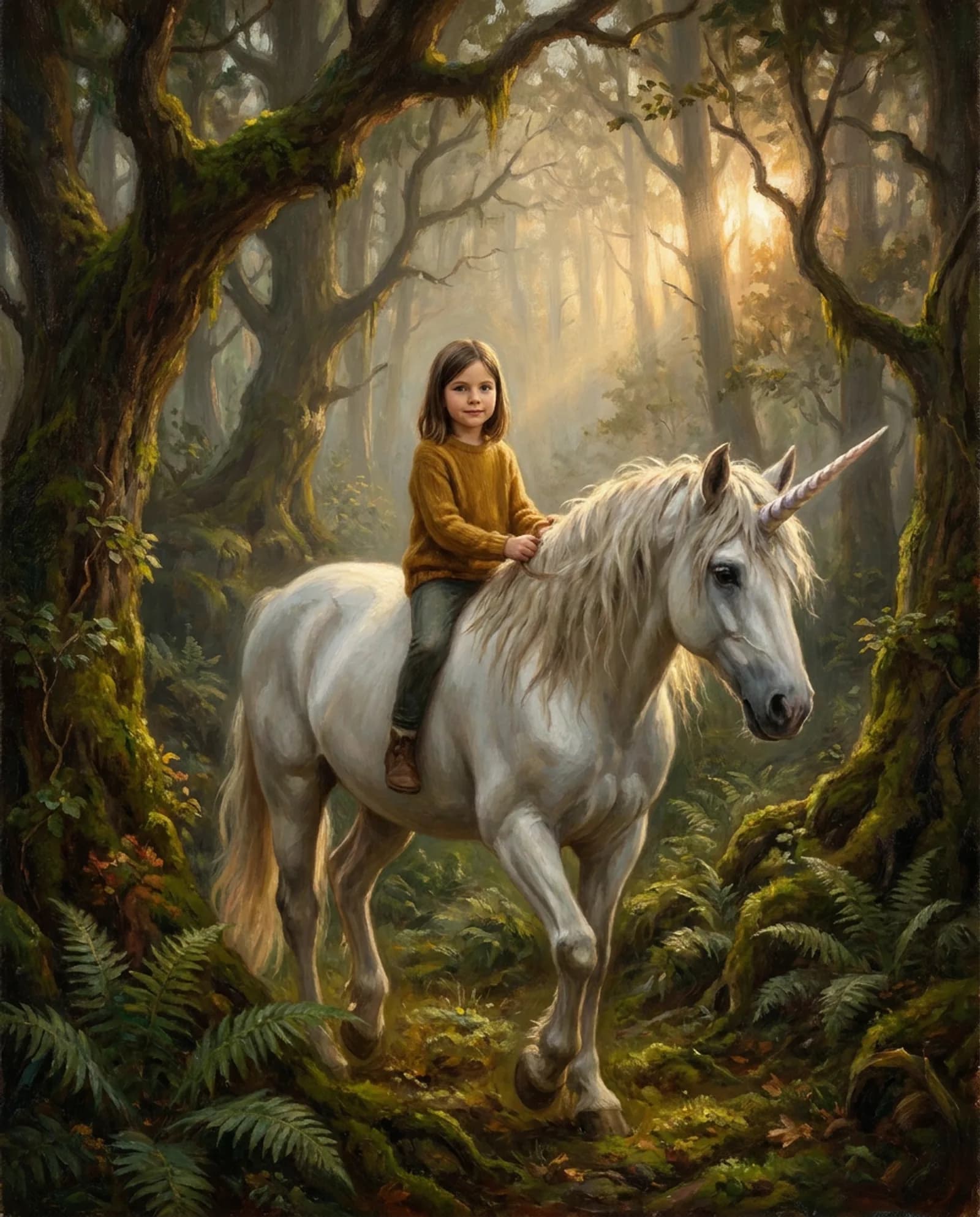 Your child, riding a unicorn.