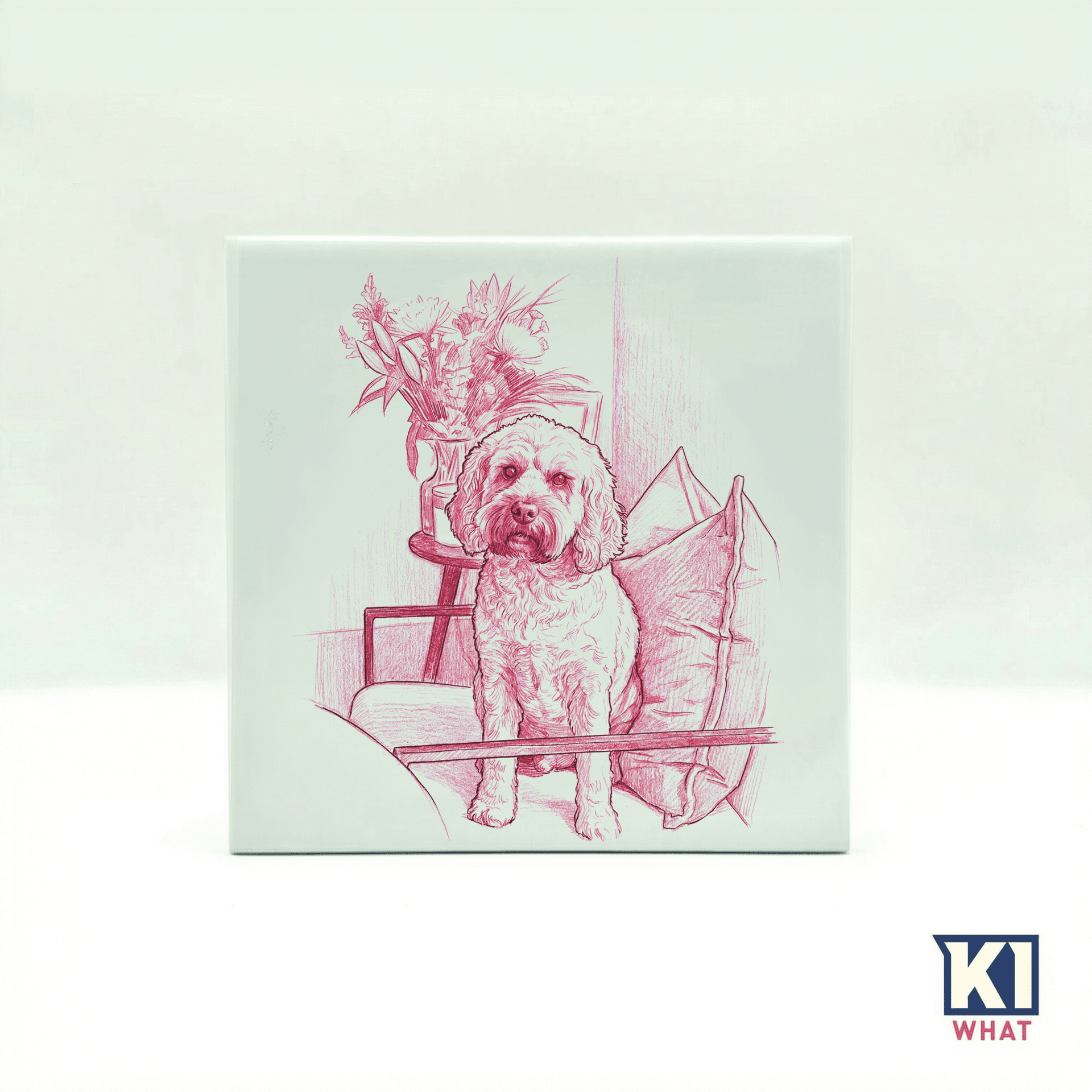 Red Fineline Tile - personalised gift