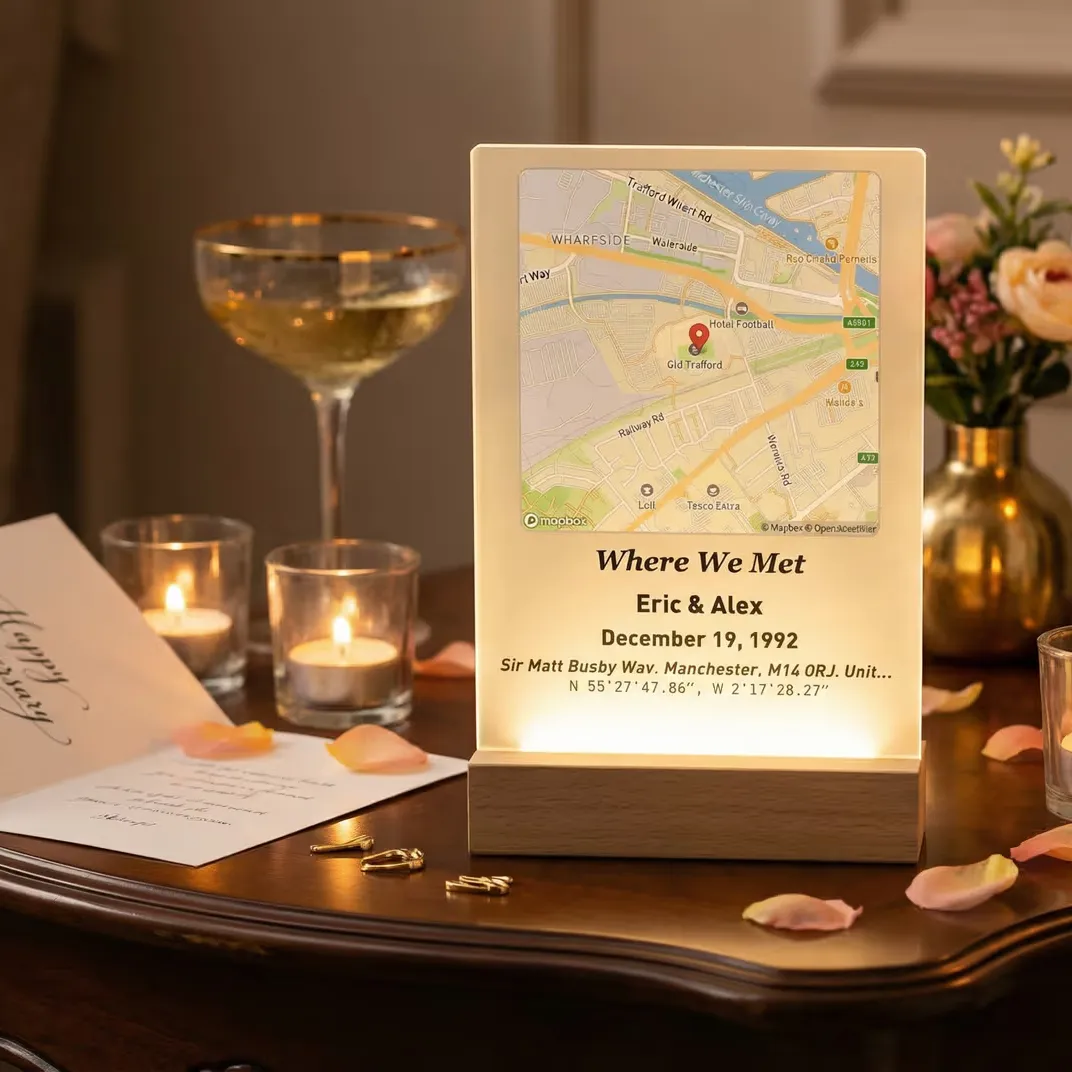 Where We Met - Map Plaque - personalised gift