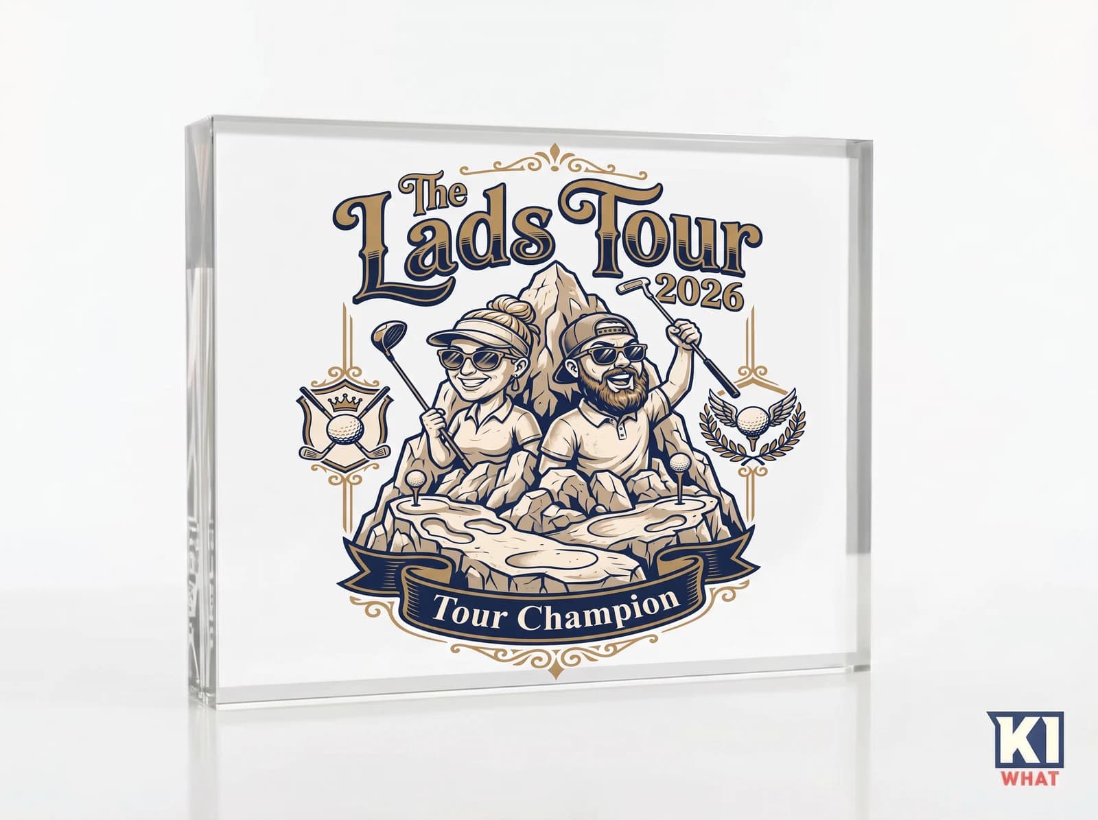 Golf Trophy Block - 200x150mm - personalised gift