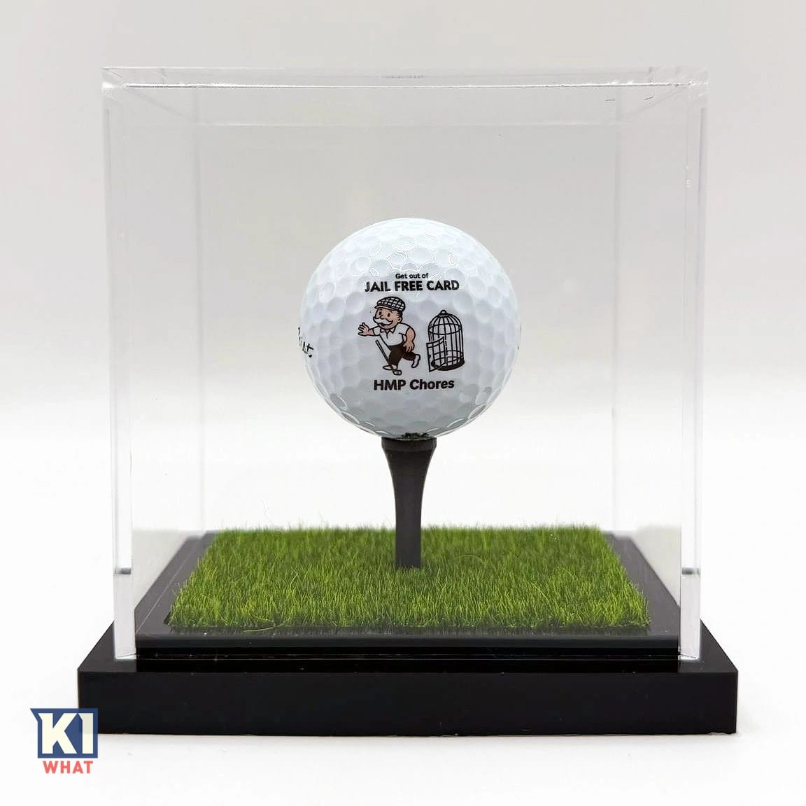 Golf Ball Display Box - Crystal Clear Acrylic - personalised gift