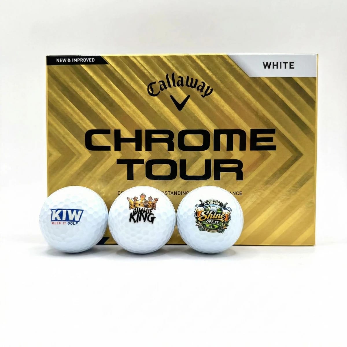 Custom Golf Balls - Callaway Chrome Tour - personalised gift