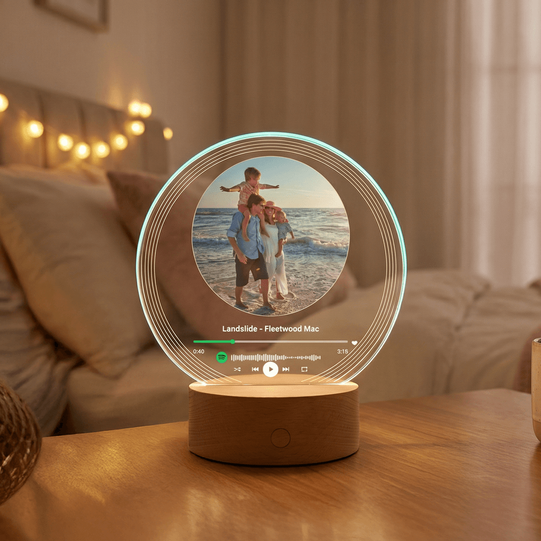 Round Music Plaque LED Night Light - personalised gift